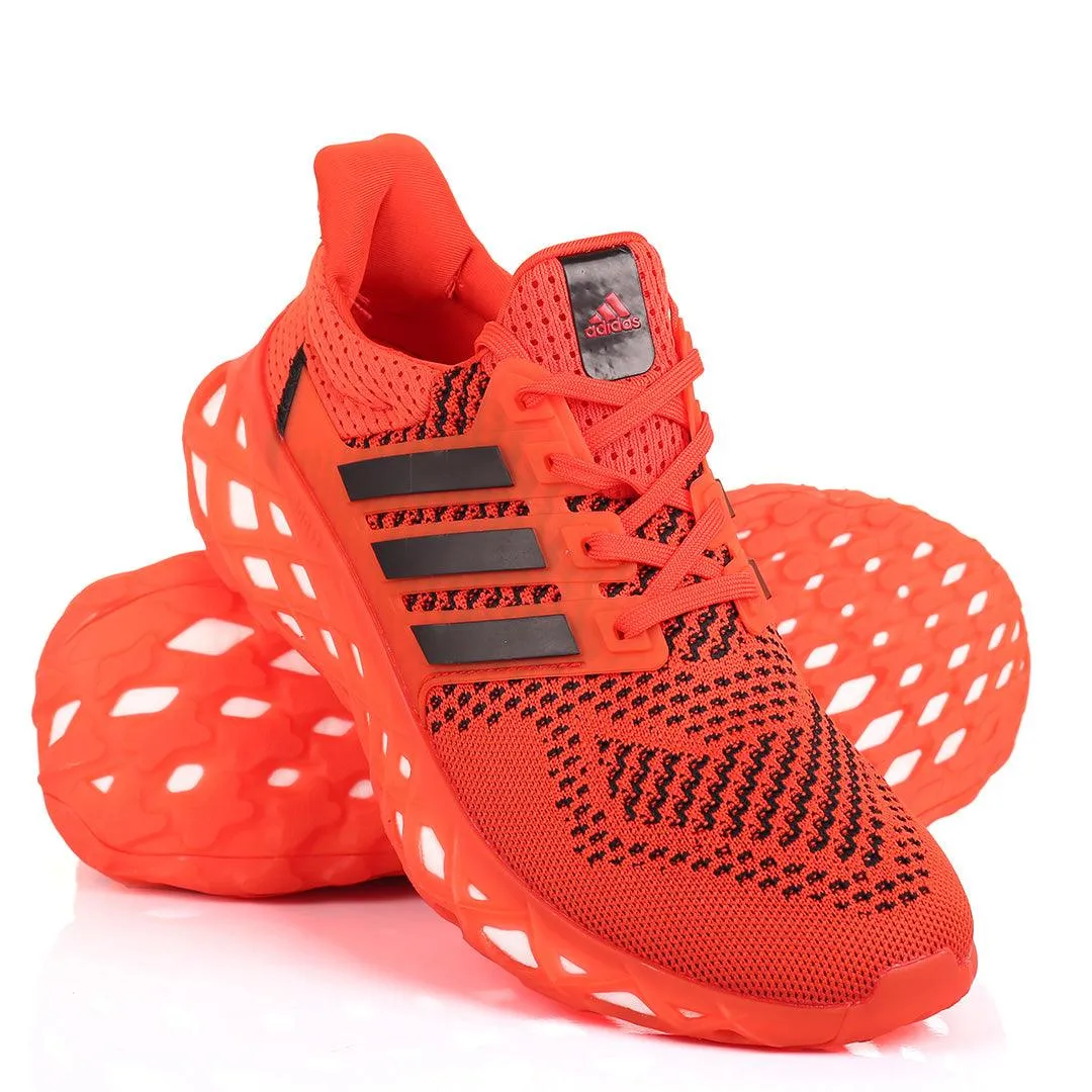 AD Boost Red And Black Men's Running Sneakers