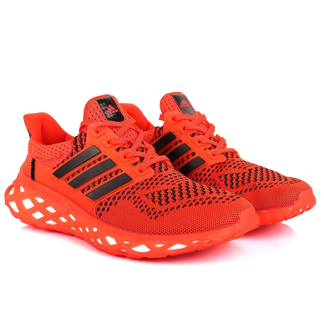 AD Boost Red And Black Men's Running Sneakers