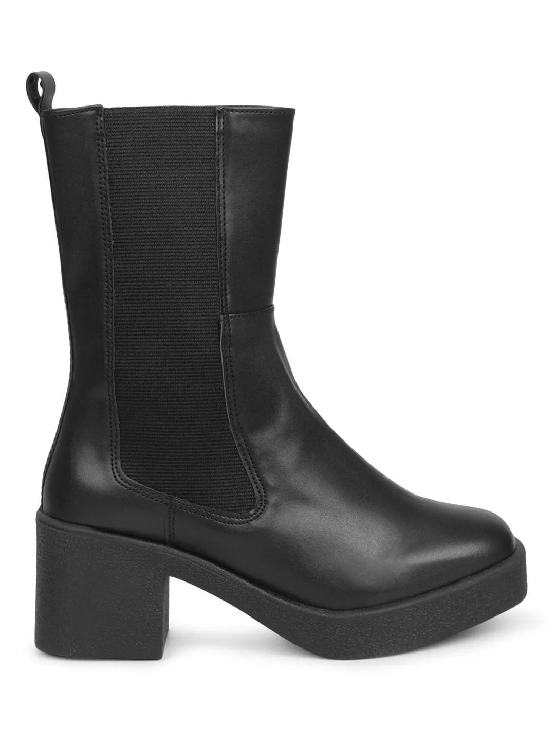 Black PU Block Ankle Boots (TC-ST-1260-BLK)