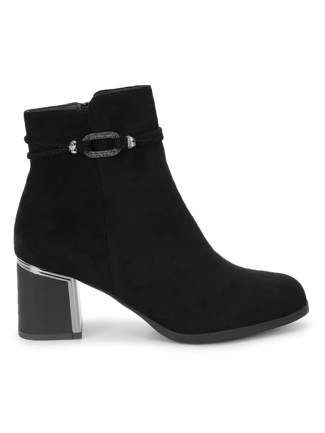 Black Suede High-End-Fashion Stylish Ankle Boots (TC-RS3691-BLK)