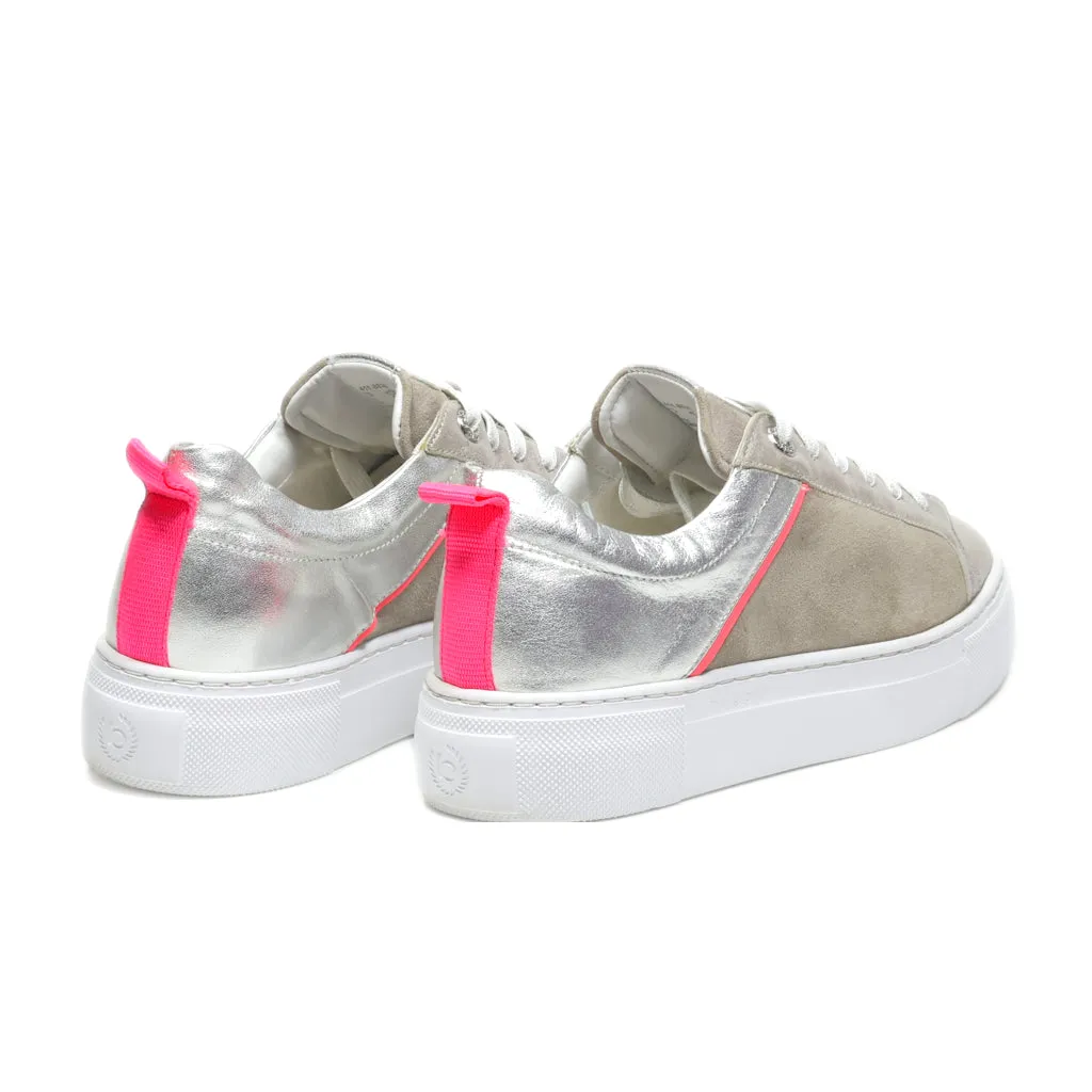 Bugatti Low-Top Sneakers Leather Silver Colour For Women