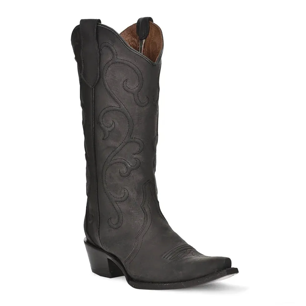 Circle G Women's Black Embroidered Snip Toe Western Boot