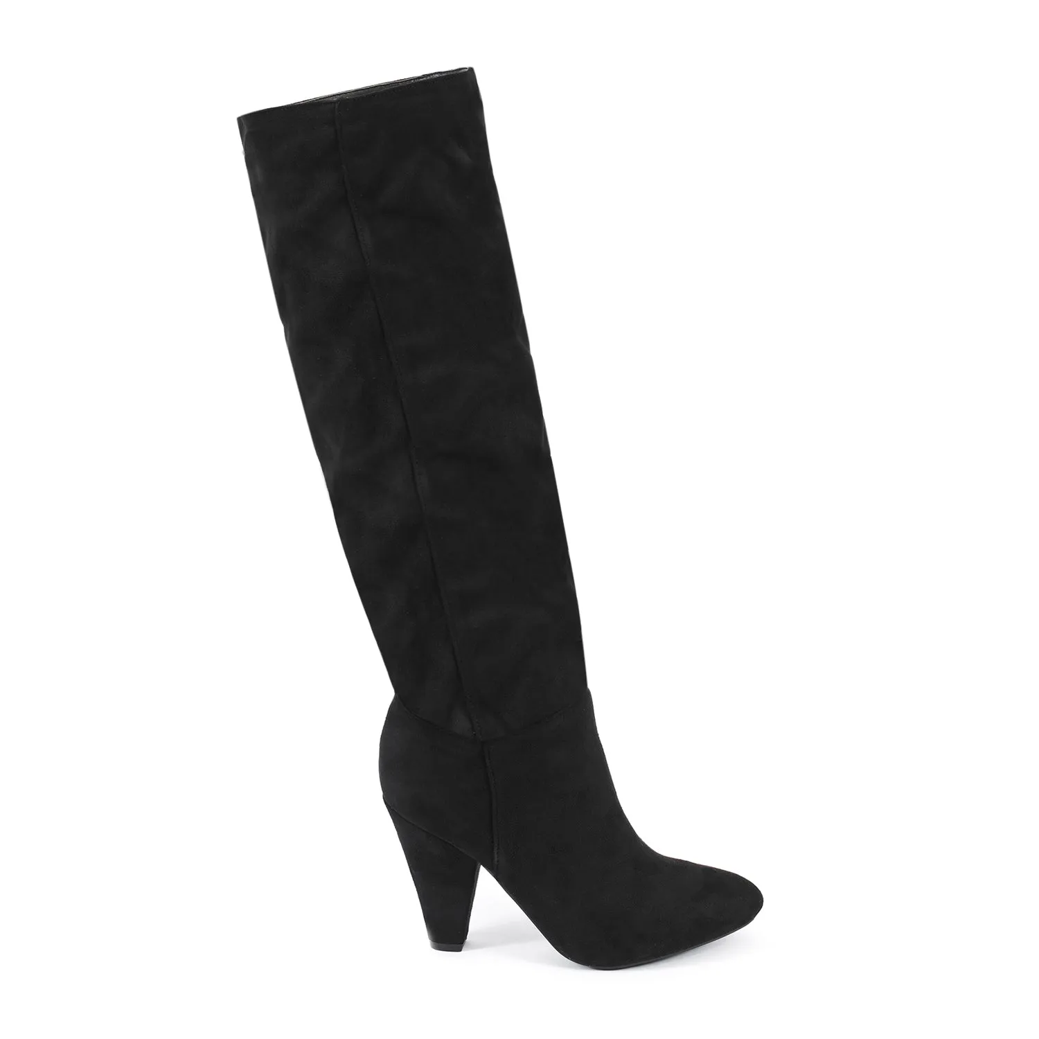 Faux Suede Slouch Long Boots