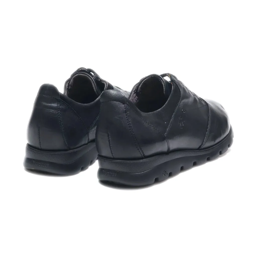 Fluchos Lace Ups Leather Black Colour For Women