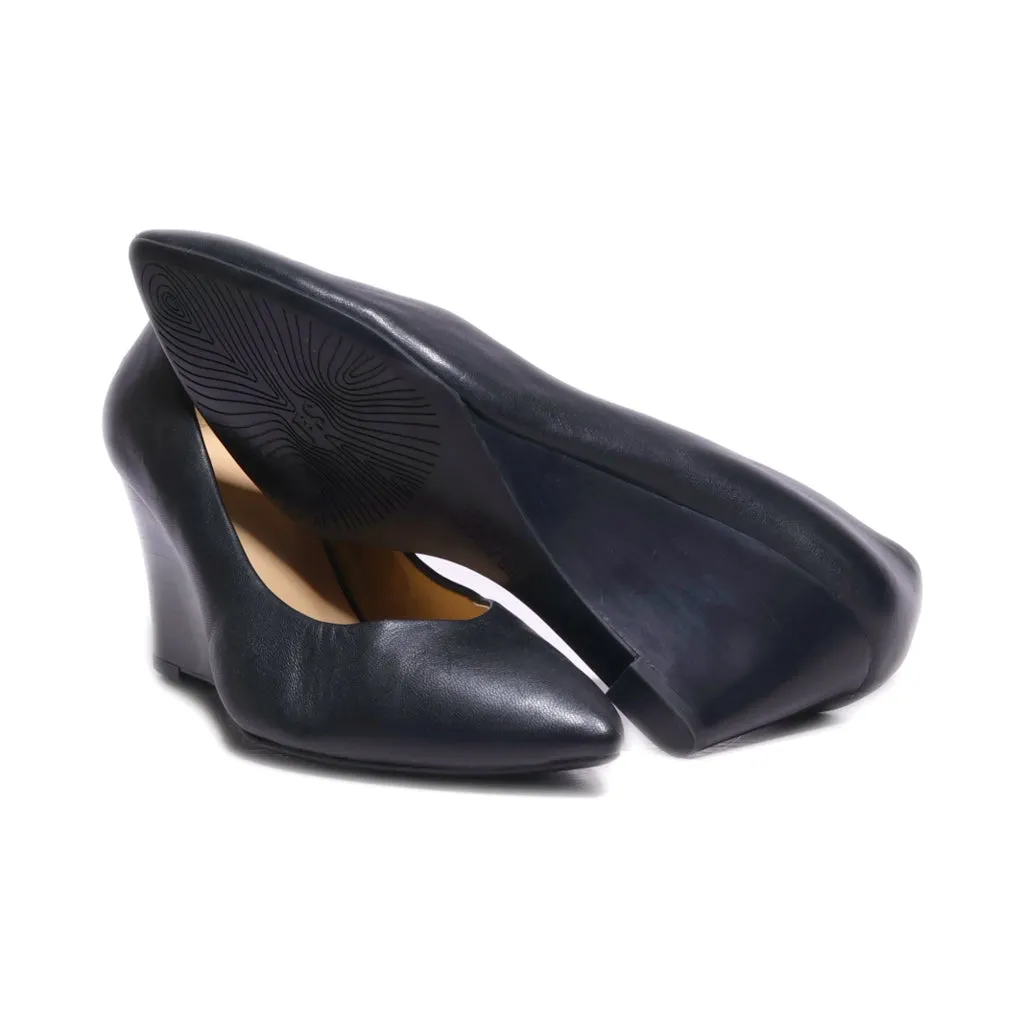 Franco Sarto Wedge Shoes Leather Black Colour For Women