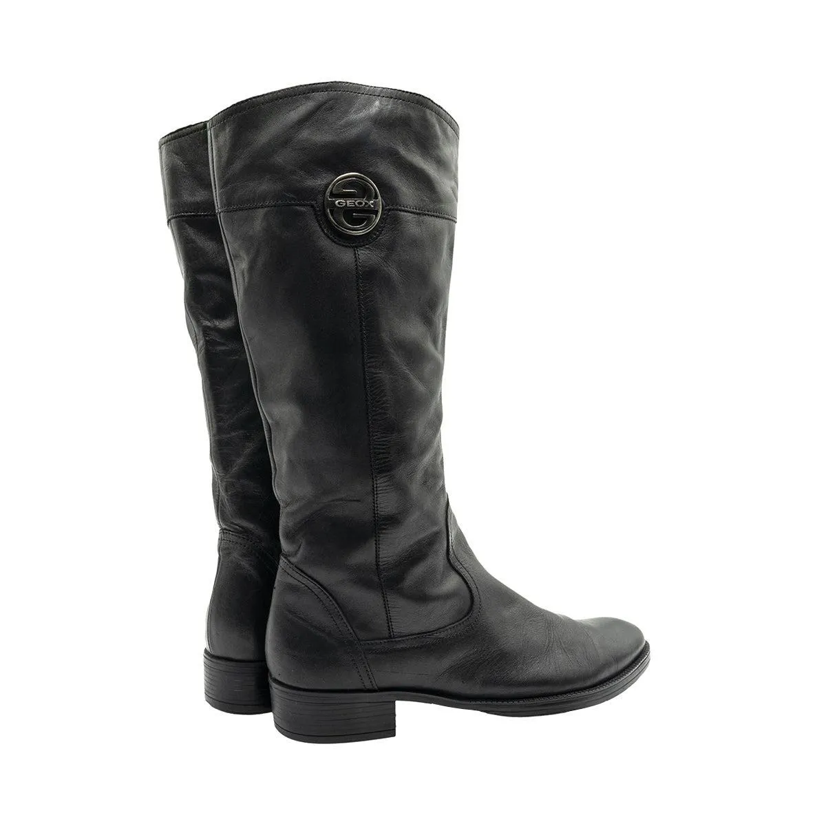 Geox Respira High Boots Leather Black Colour For Women