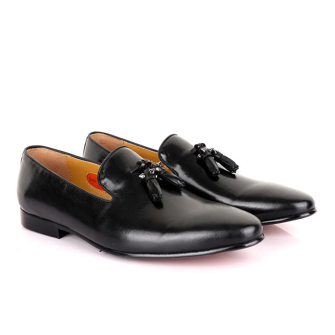 John Mendson Welted Black tassel Loafers