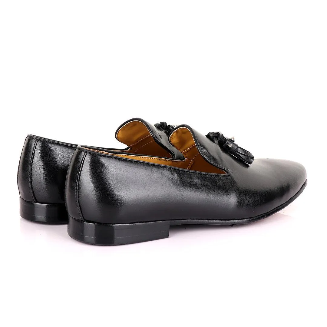 John Mendson Welted Black tassel Loafers