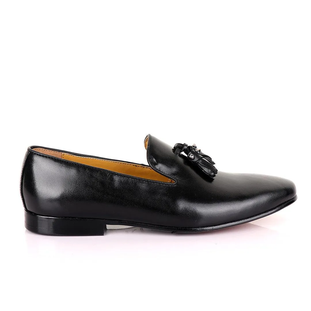 John Mendson Welted Black tassel Loafers