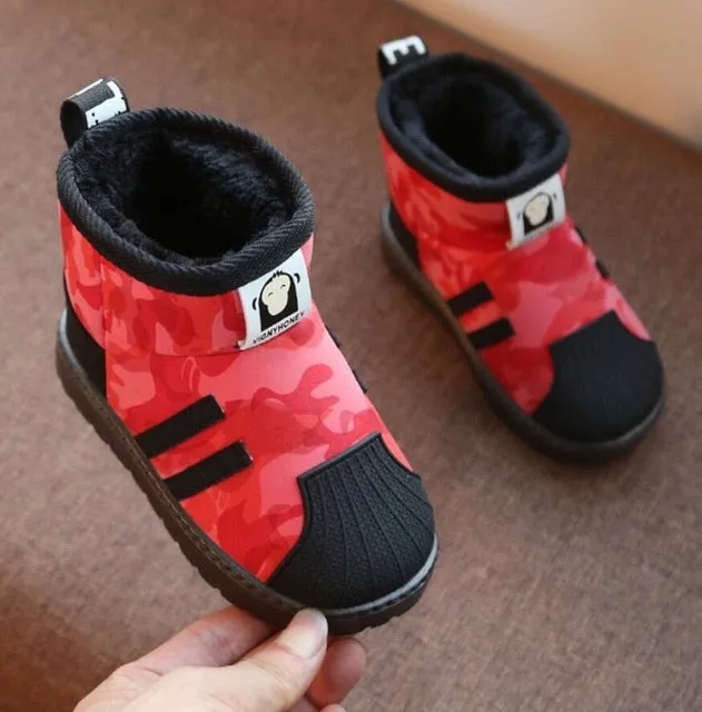 Kids Winter Brand Snow Boots Plush Warm Ankle Martin Baby Sport Shoes