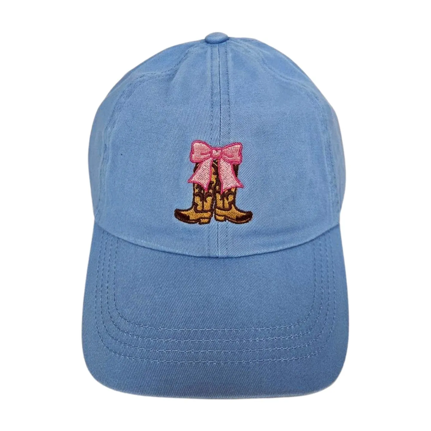 LCAP3626 - COWBOY BOOTS WITH PINK BOW BASEBALL CAP