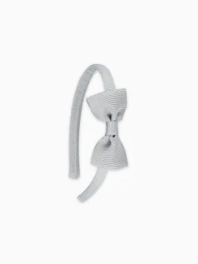 Light Grey Small Bow Girl Headband