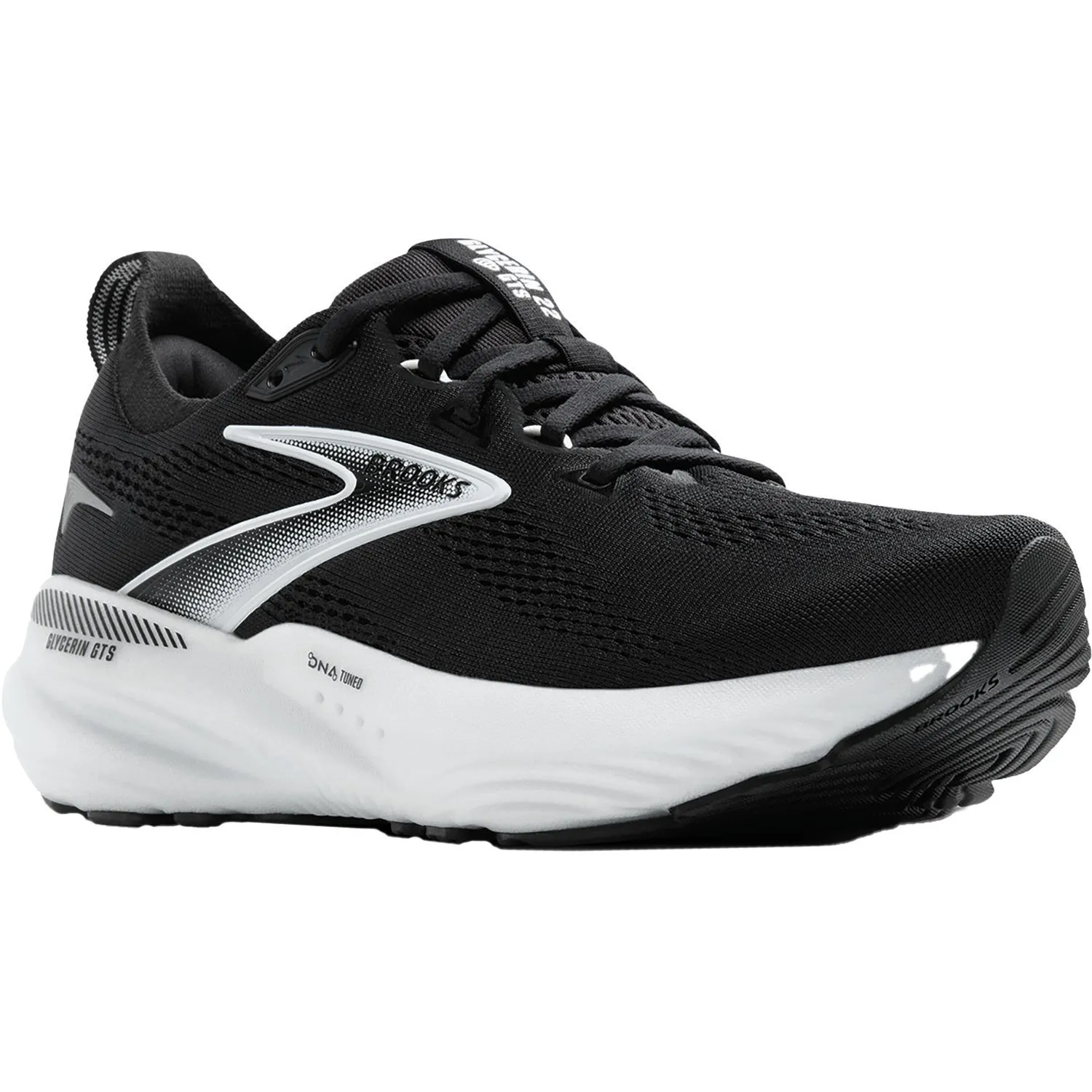 Men's Brooks Glycerin Gts 22 Black/Grey/White Mesh