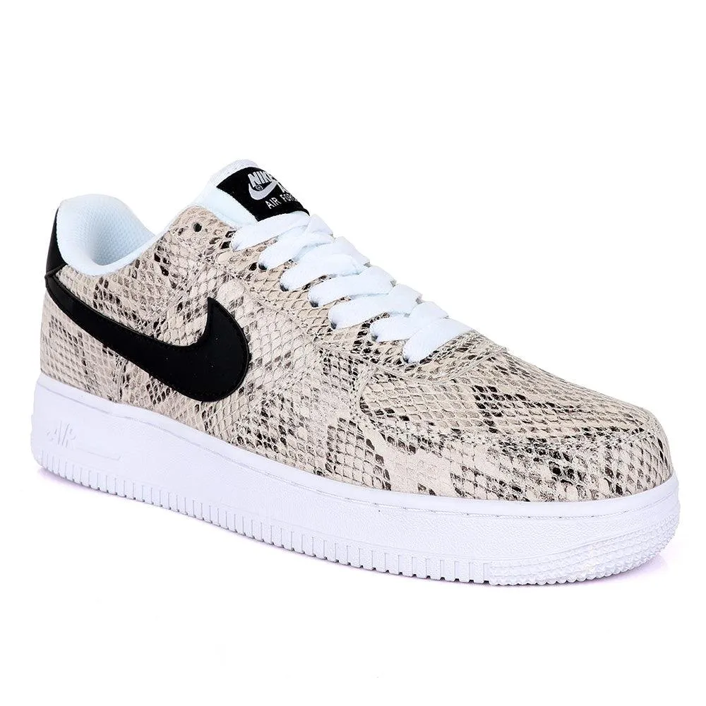 NK Air Force 1 Biege Animal Skin Sneaker