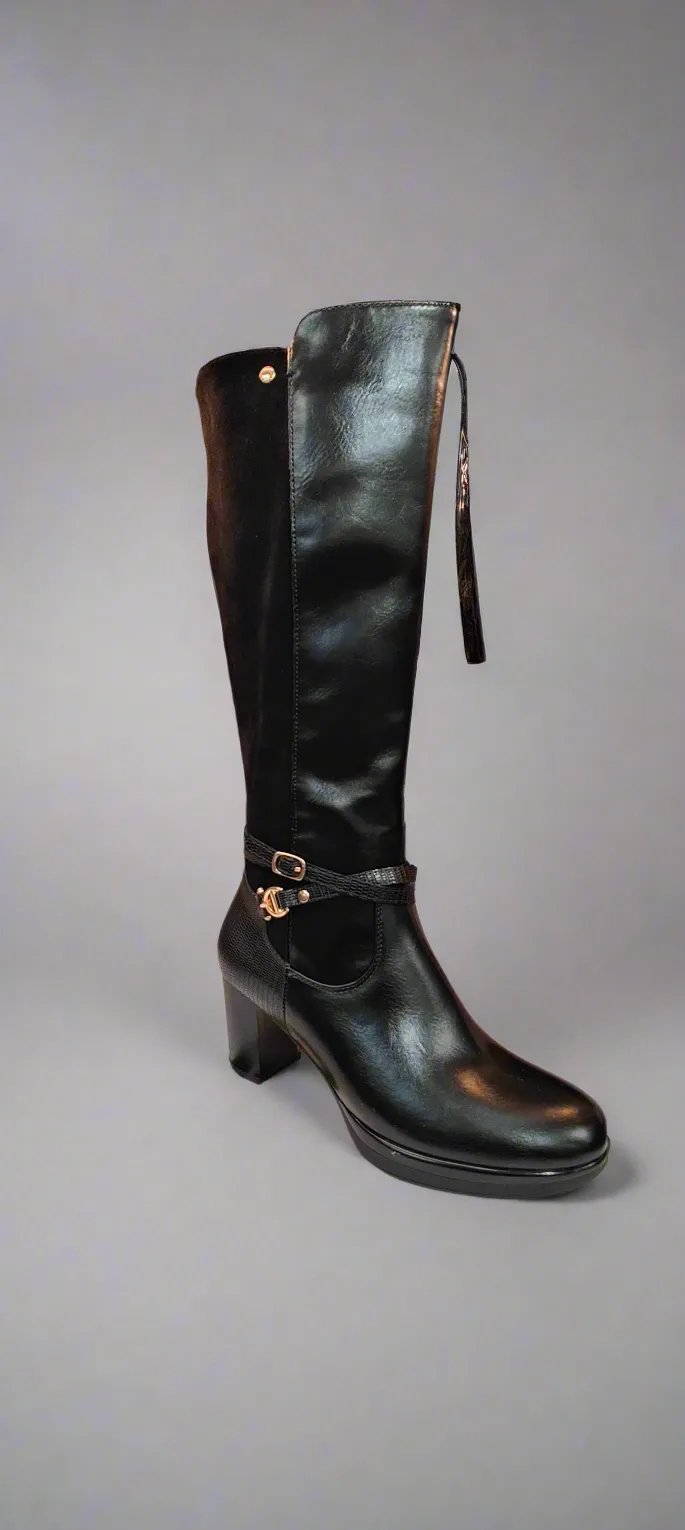 Patrizio Como Ladies Black Boots High Heel Vendome sale