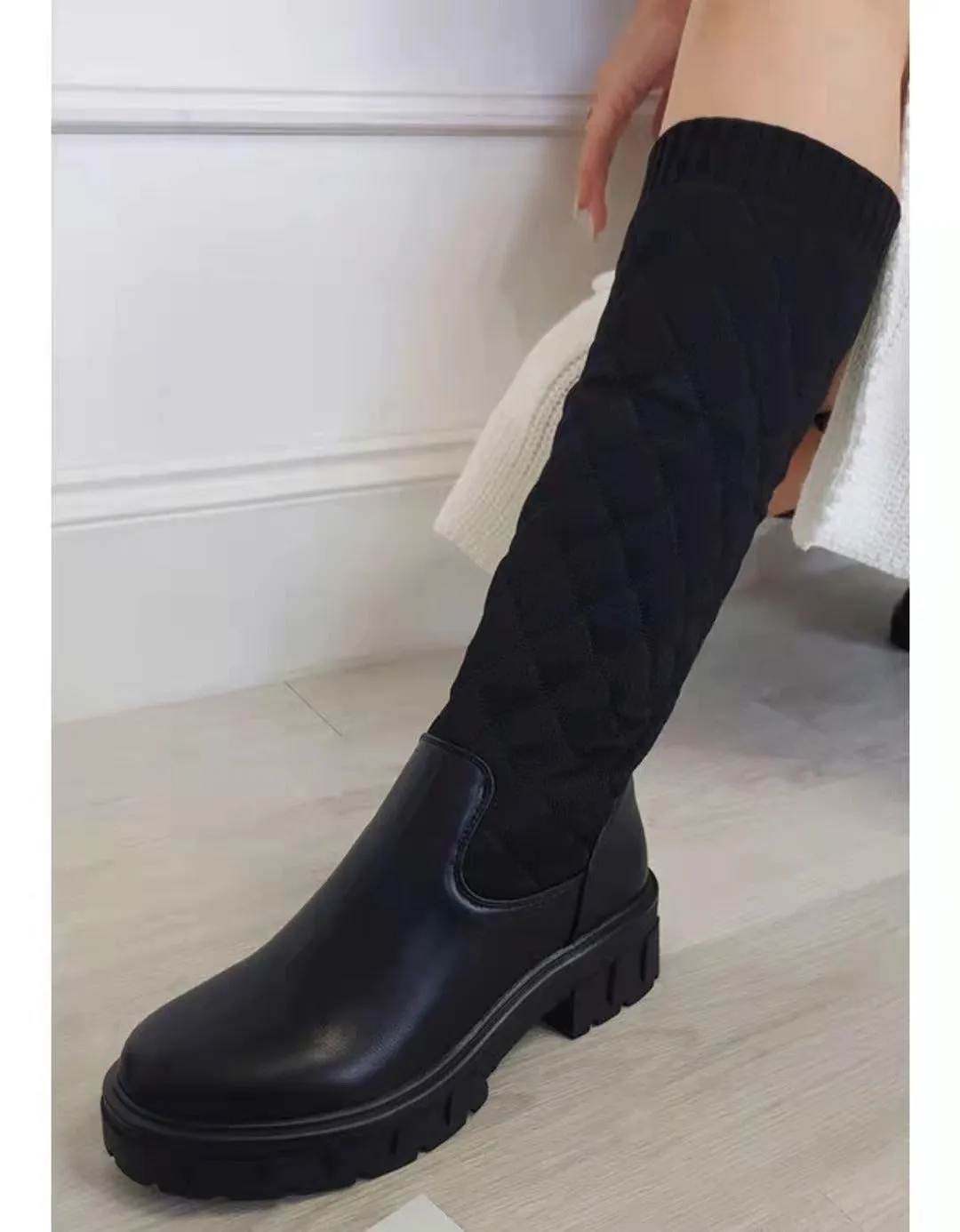 Platform Warm Winter Plus Size Sock Boots