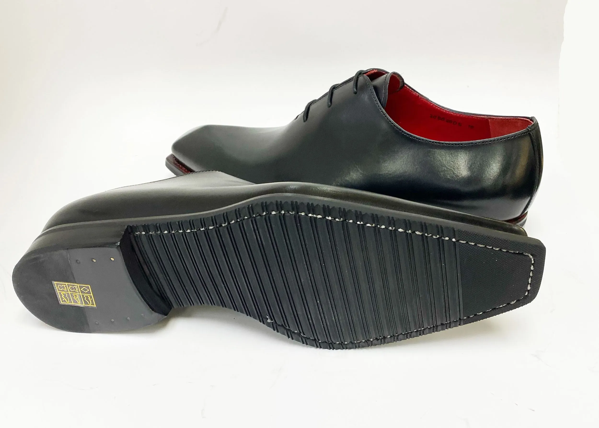 "Jason Spade" Calfskin Lace-Up Oxford Black