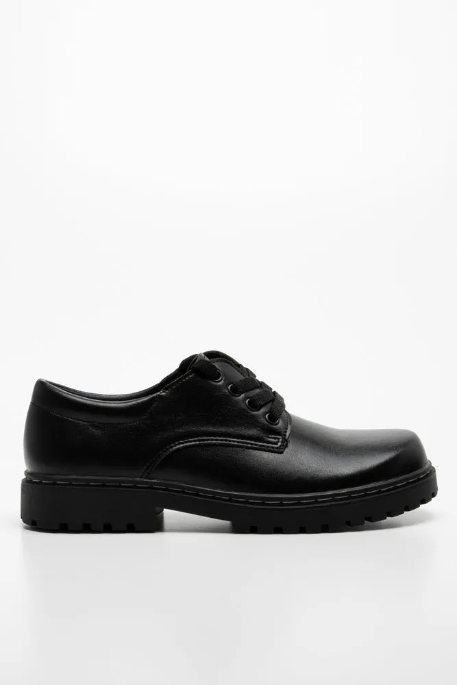 Rugged Leather Mens Shoes Black