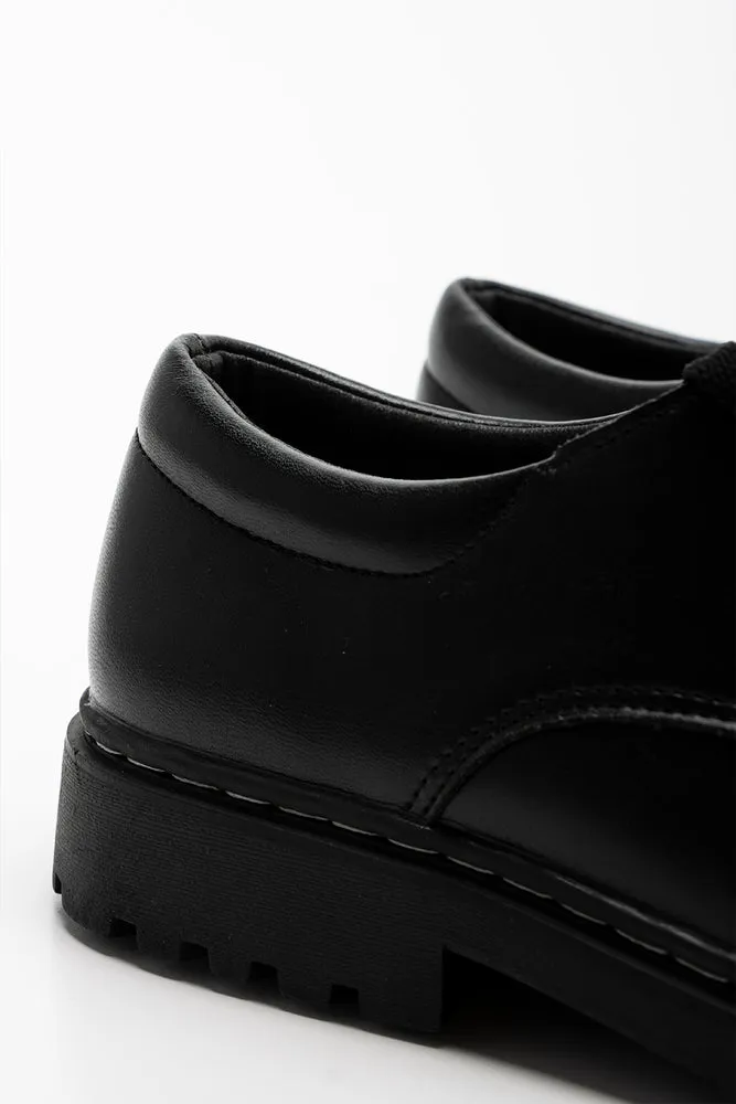 Rugged Leather Mens Shoes Black