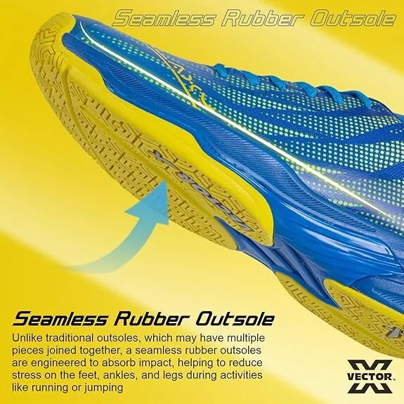 Vector X Galaxy Court Shoe for Badminton– Lightweight, Breathable Mesh, Durable Rubber Outsole, Anti-Slip Grip & Enhanced Comfort