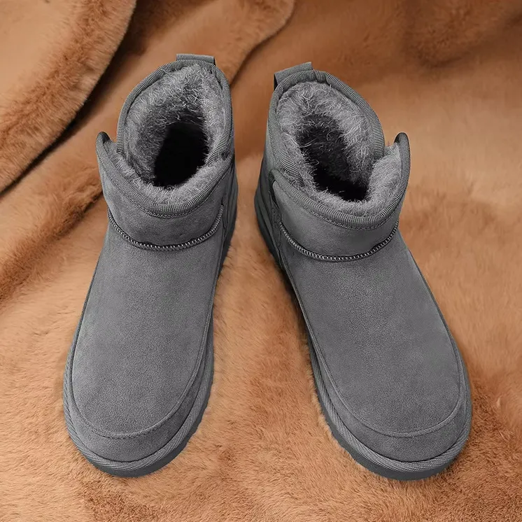 Warm Plush Casual Leather Winter Boots