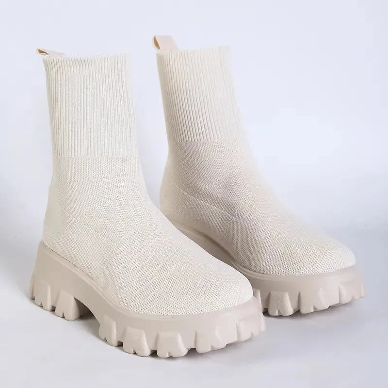 Women's Winter Boots Super Warm Comfortable Stylish Slip On Platform Mid-Calf Shoes