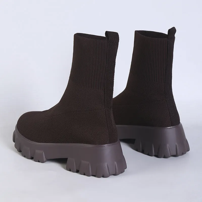 Women's Winter Boots Super Warm Comfortable Stylish Slip On Platform Mid-Calf Shoes