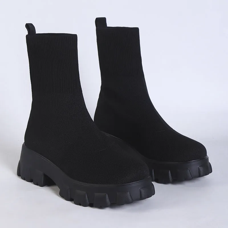 Women's Winter Boots Super Warm Comfortable Stylish Slip On Platform Mid-Calf Shoes